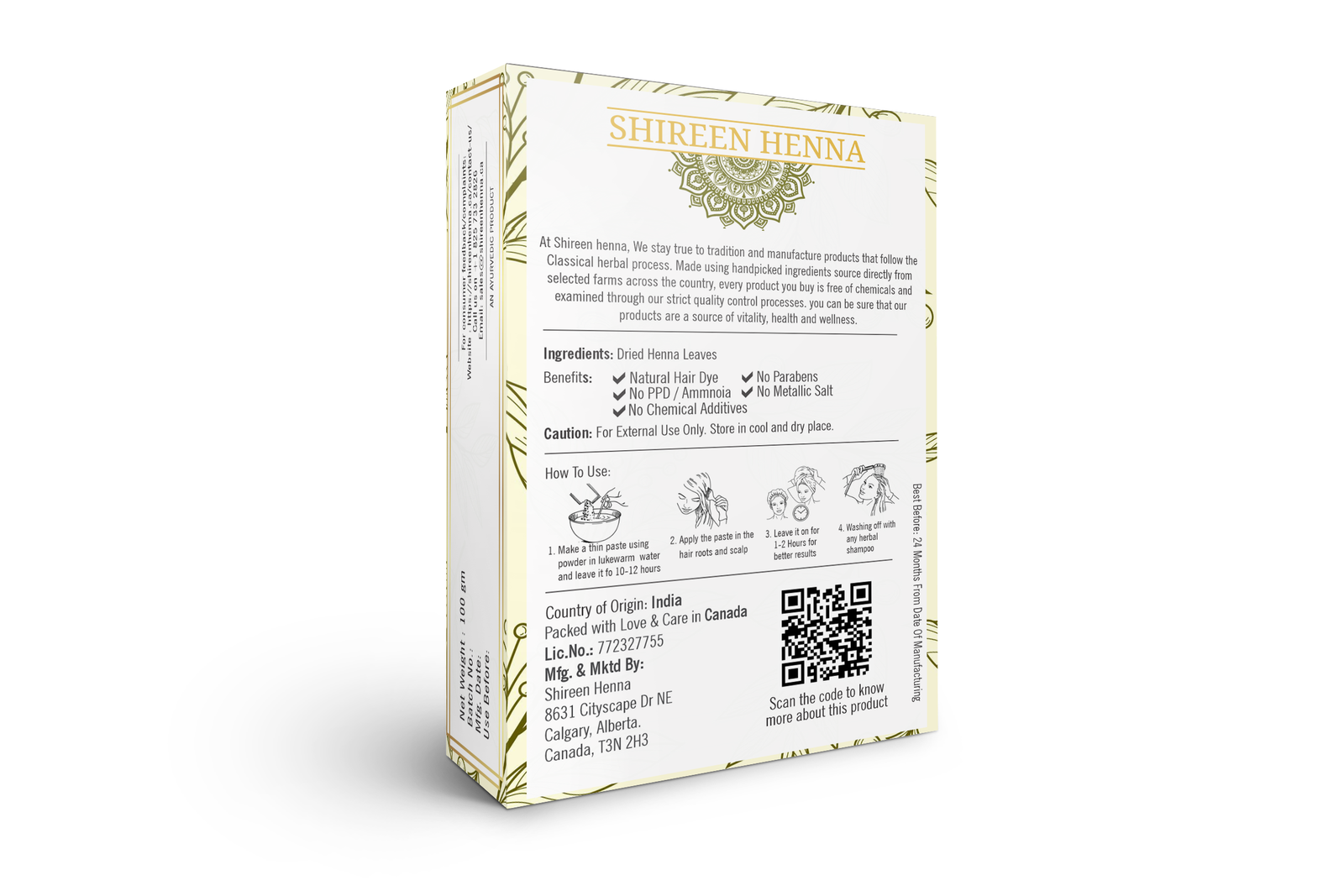 Organic Natural Henna Powder